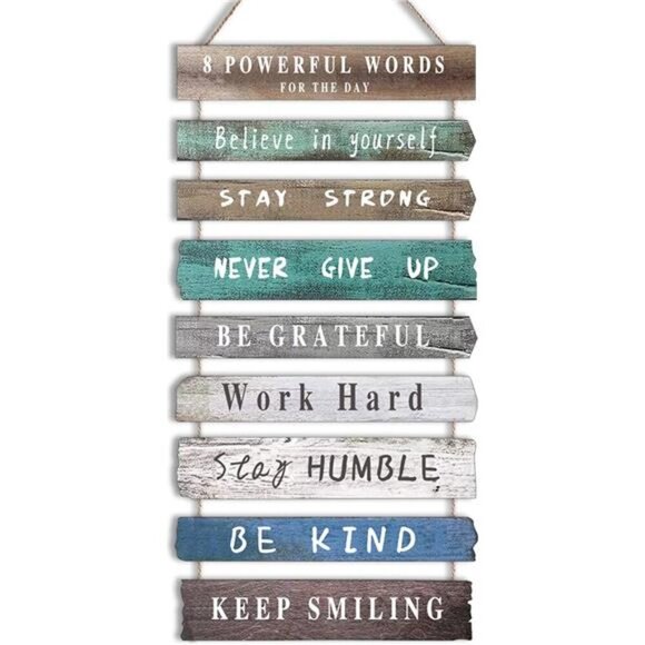 Inspirational Wall Art Decor for Office, Wooden Rustic Hanging Motivational Art - Picture 1 of 8